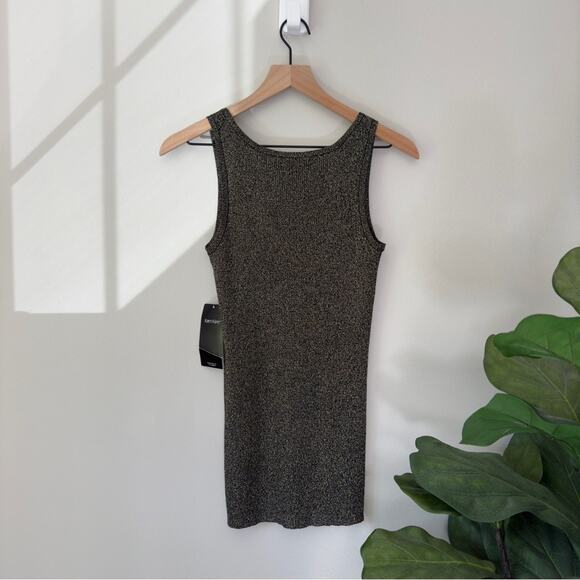 NWT Karen Kane Sparkly Tight Knit Tank Top Sleeveless Rayon Polyester Metallic M - Picture 2 of 9